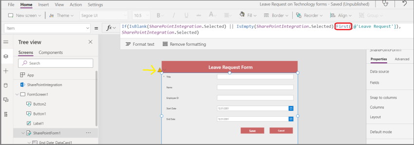 Create a Customized PowerApps Form